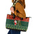 Custom South Africa Christmas Leather Tote Bag Geseende Kersfees Santa Claus African Pattern - Wonder Print Shop