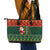 Custom South Africa Christmas Leather Tote Bag Geseende Kersfees Santa Claus African Pattern - Wonder Print Shop