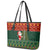 Custom South Africa Christmas Leather Tote Bag Geseende Kersfees Santa Claus African Pattern - Wonder Print Shop