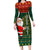 Custom South Africa Christmas Long Sleeve Bodycon Dress Geseende Kersfees Santa Claus African Pattern - Wonder Print Shop