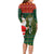 Custom South Africa Christmas Long Sleeve Bodycon Dress Geseende Kersfees Santa Claus African Pattern - Wonder Print Shop