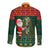 Custom South Africa Christmas Long Sleeve Button Shirt Geseende Kersfees Santa Claus African Pattern - Wonder Print Shop