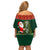 Custom South Africa Christmas Off Shoulder Short Dress Geseende Kersfees Santa Claus African Pattern - Wonder Print Shop