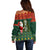 Custom South Africa Christmas Off Shoulder Sweater Geseende Kersfees Santa Claus African Pattern - Wonder Print Shop