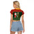 Custom South Africa Christmas Raglan Cropped T Shirt Geseende Kersfees Santa Claus African Pattern - Wonder Print Shop