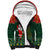 Custom South Africa Christmas Sherpa Hoodie Geseende Kersfees Santa Claus African Pattern - Wonder Print Shop