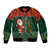 Custom South Africa Christmas Sleeve Zip Bomber Jacket Geseende Kersfees Santa Claus African Pattern - Wonder Print Shop