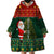 Custom South Africa Christmas Wearable Blanket Hoodie Geseende Kersfees Santa Claus African Pattern - Wonder Print Shop