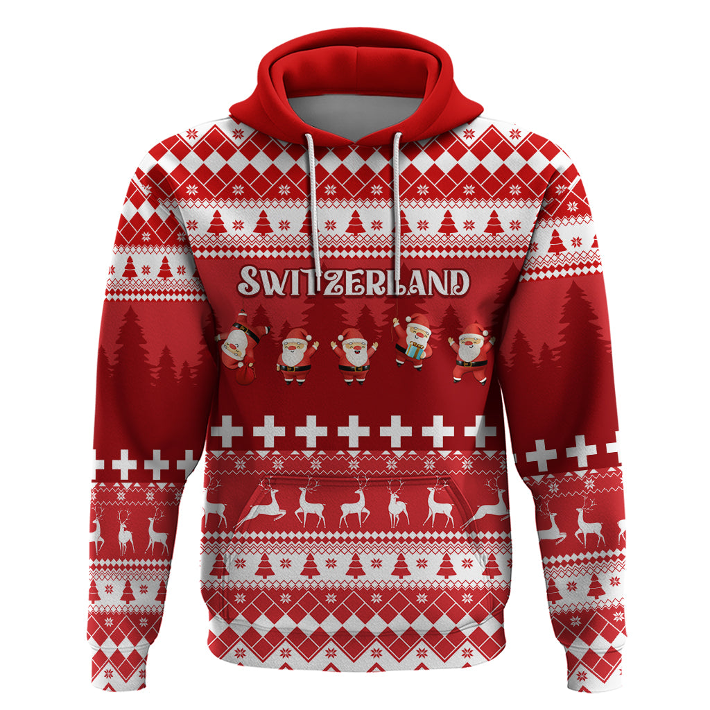 Custom Switzerland Christmas Hoodie Merry Christmas Funny Santa Claus - Wonder Print Shop