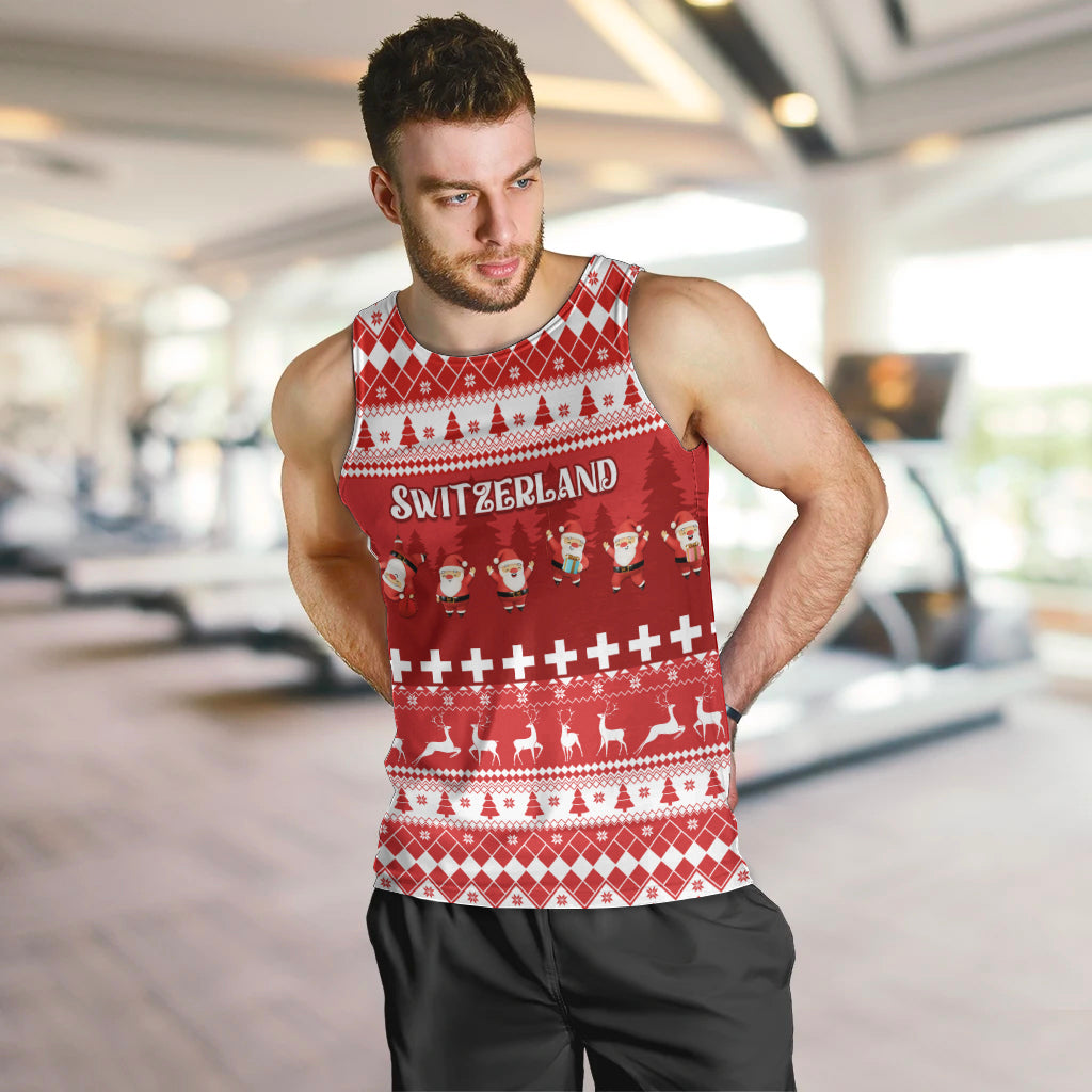 Custom Switzerland Christmas Men Tank Top Merry Christmas Funny Santa Claus - Wonder Print Shop