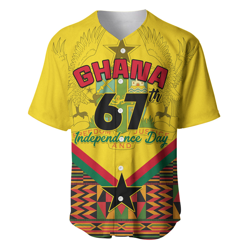 Ghana Independence Day Baseball Jersey Freedom and Justice African Pattern