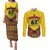 Ghana Independence Day Couples Matching Puletasi and Long Sleeve Button Shirt Freedom and Justice African Pattern