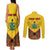 Ghana Independence Day Couples Matching Tank Maxi Dress and Long Sleeve Button Shirt Freedom and Justice African Pattern