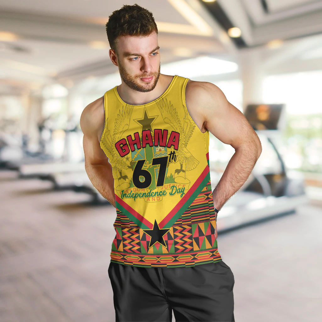 Ghana Independence Day Men Tank Top Freedom and Justice African Pattern