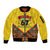 Ghana Independence Day Sleeve Zip Bomber Jacket Freedom and Justice African Pattern