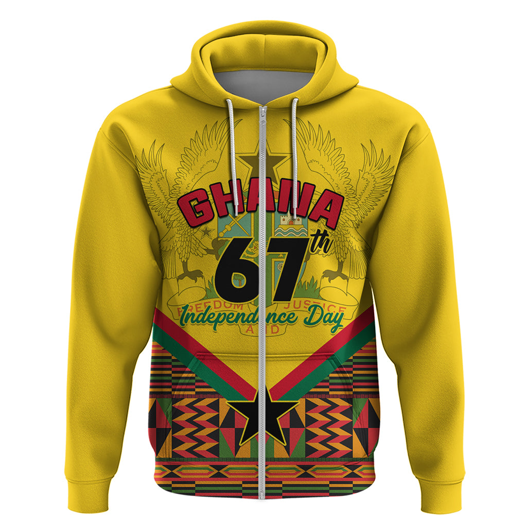 Ghana Independence Day Zip Hoodie Freedom and Justice African Pattern