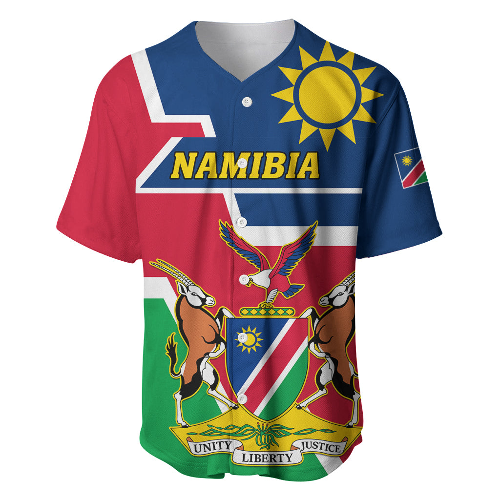 Namibia Independence Day Baseball Jersey Coat Of Arms Unique Style - Wonder Print Shop