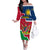 Namibia Independence Day Family Matching Off Shoulder Long Sleeve Dress and Hawaiian Shirt Coat Of Arms Unique Style - Wonder Print Shop