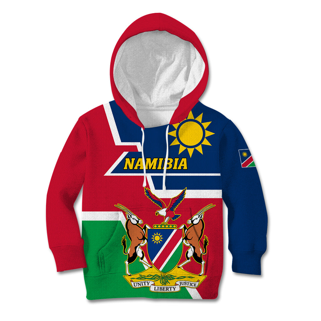 Namibia Independence Day Kid Hoodie Coat Of Arms Unique Style - Wonder Print Shop