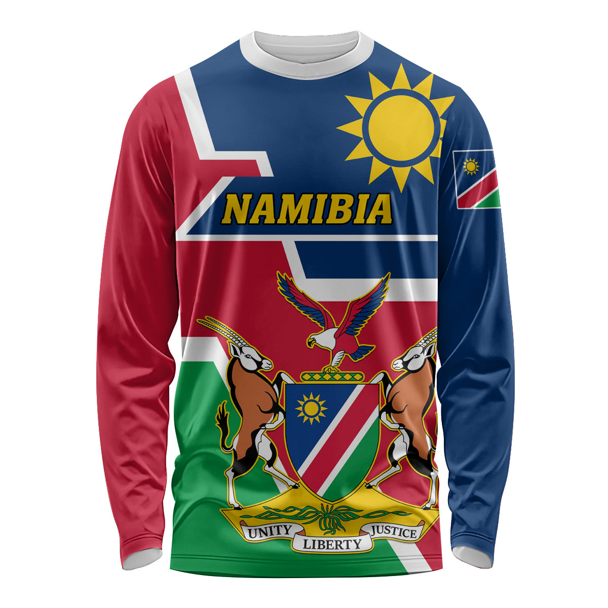 Namibia Independence Day Long Sleeve Shirt Coat Of Arms Unique Style - Wonder Print Shop