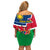 Namibia Independence Day Off Shoulder Short Dress Coat Of Arms Unique Style - Wonder Print Shop