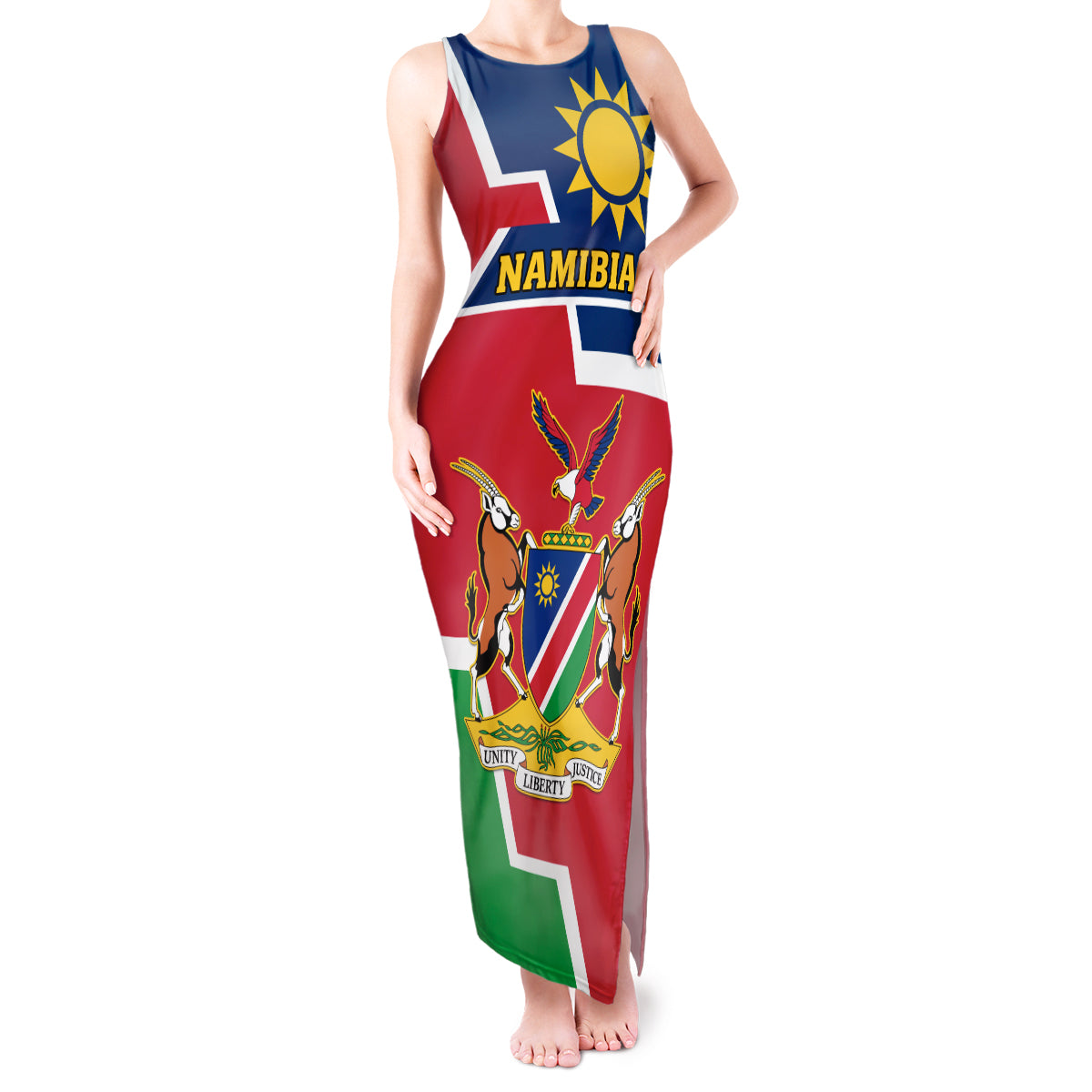 Namibia Independence Day Tank Maxi Dress Coat Of Arms Unique Style