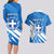 Greece Independence Day Couples Matching Long Sleeve Bodycon Dress and Hawaiian Shirt Eleftheria i Thanatos Dolphin Jumping - Wonder Print Shop