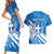 Greece Independence Day Couples Matching Short Sleeve Bodycon Dress and Hawaiian Shirt Eleftheria i Thanatos Dolphin Jumping - Wonder Print Shop