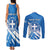 Greece Independence Day Couples Matching Tank Maxi Dress and Long Sleeve Button Shirt Eleftheria i Thanatos Dolphin Jumping - Wonder Print Shop