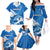 Greece Independence Day Family Matching Off Shoulder Long Sleeve Dress and Hawaiian Shirt Eleftheria i Thanatos Dolphin Jumping - Wonder Print Shop