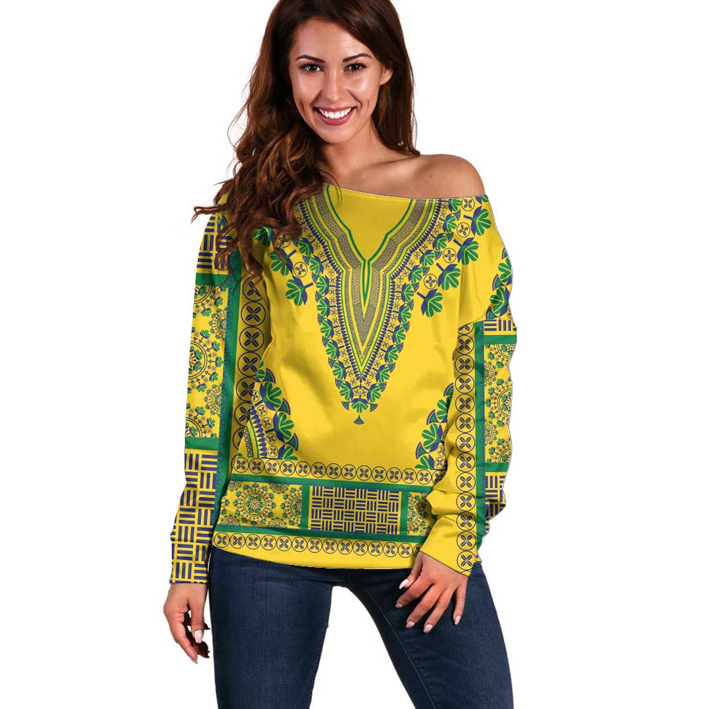 Grenadines Dashiki Off Shoulder Sweater Proud To Be Grenadines