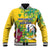 Personalized Saint Vincent and the Grenadines Baseball Jacket Stylized Peacock Feather Royal