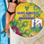 Saint Vincent and the Grenadines Beach Blanket Stylized Peacock Feather Royal