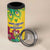 Personalized Saint Vincent and the Grenadines 4 in 1 Can Cooler Tumbler Stylized Peacock Feather Royal