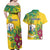 Personalized Saint Vincent and the Grenadines Couples Matching Off Shoulder Maxi Dress and Hawaiian Shirt Stylized Peacock Feather Royal