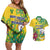 Personalized Saint Vincent and the Grenadines Couples Matching Off Shoulder Short Dress and Hawaiian Shirt Stylized Peacock Feather Royal