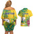 Personalized Saint Vincent and the Grenadines Couples Matching Off Shoulder Short Dress and Hawaiian Shirt Stylized Peacock Feather Royal