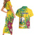 Personalized Saint Vincent and the Grenadines Couples Matching Short Sleeve Bodycon Dress and Hawaiian Shirt Stylized Peacock Feather Royal