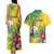 Personalized Saint Vincent and the Grenadines Couples Matching Tank Maxi Dress and Hawaiian Shirt Stylized Peacock Feather Royal