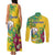 Personalized Saint Vincent and the Grenadines Couples Matching Tank Maxi Dress and Long Sleeve Button Shirt Stylized Peacock Feather Royal