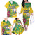 Personalized Saint Vincent and the Grenadines Family Matching Off The Shoulder Long Sleeve Dress and Hawaiian Shirt Stylized Peacock Feather Royal