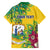 Personalized Saint Vincent and the Grenadines Family Matching Off The Shoulder Long Sleeve Dress and Hawaiian Shirt Stylized Peacock Feather Royal