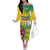 Personalized Saint Vincent and the Grenadines Family Matching Off The Shoulder Long Sleeve Dress and Hawaiian Shirt Stylized Peacock Feather Royal