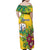 Personalized Saint Vincent and the Grenadines Family Matching Off Shoulder Maxi Dress and Hawaiian Shirt Stylized Peacock Feather Royal