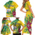 Personalized Saint Vincent and the Grenadines Family Matching Short Sleeve Bodycon Dress and Hawaiian Shirt Stylized Peacock Feather Royal