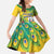 Personalized Saint Vincent and the Grenadines Family Matching Summer Maxi Dress and Hawaiian Shirt Stylized Peacock Feather Royal