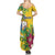 Personalized Saint Vincent and the Grenadines Family Matching Summer Maxi Dress and Hawaiian Shirt Stylized Peacock Feather Royal