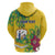 Personalized Saint Vincent and the Grenadines Hoodie Stylized Peacock Feather Royal