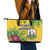 Saint Vincent and the Grenadines Leather Tote Bag Stylized Peacock Feather Royal