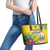 Saint Vincent and the Grenadines Leather Tote Bag Stylized Peacock Feather Royal